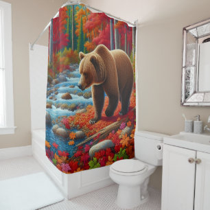 Autumn Bear Shower Curtain