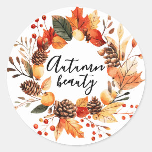 Autumn Beauty coffee mug Classic Round Sticker