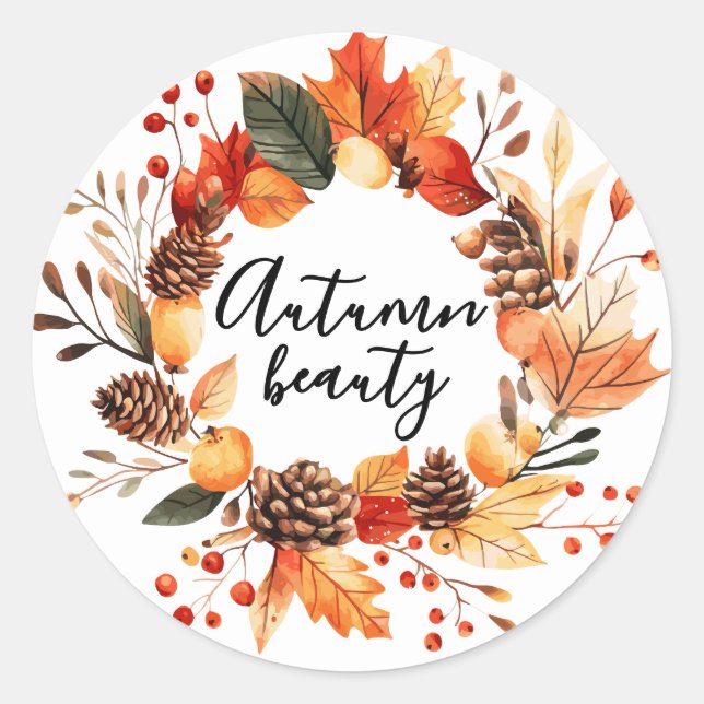 Autumn Beauty coffee mug Classic Round Sticker (Front)