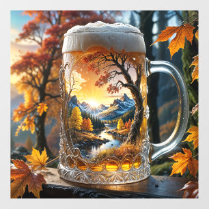 Autumn Beer Mug Window Cling