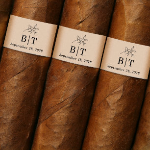 Autumn Beige Wedding Cigar Band Label