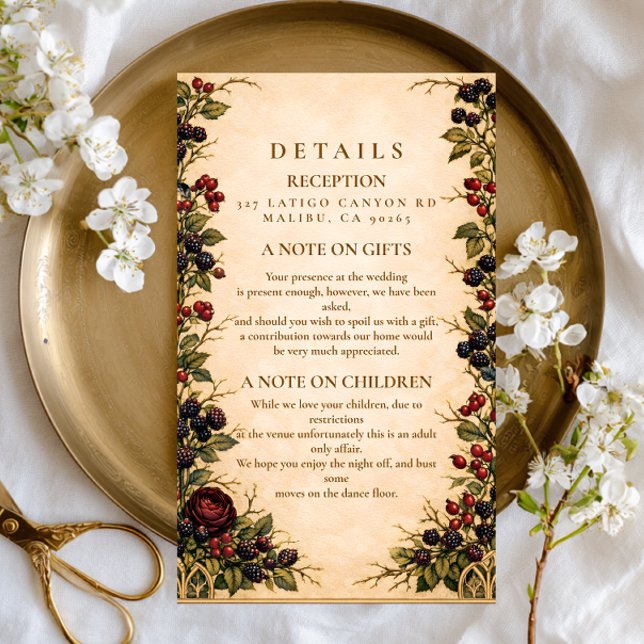 Autumn Berry Botanical Wedding Enclosure Card (Creator Uploaded)