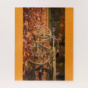 Autumn Bicycle Puzzle Cosy Fall Leaves Art