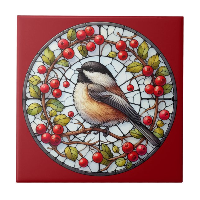 Autumn Bird Ceramic Tile (Front)