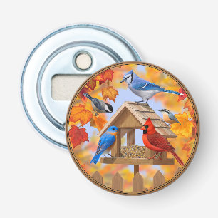 Autumn Bird Feeder Gathering Bottle Opener