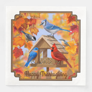Autumn Bird Feeder Gathering Napkin