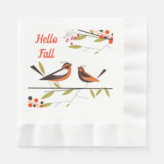 Autumn Birds Napkins (Front)