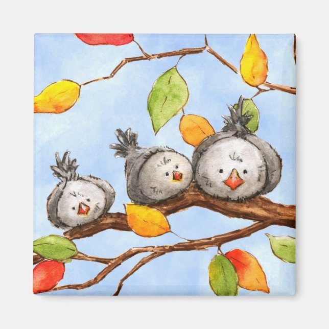 Autumn Birds Trio Magnet (Front)