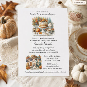 Autumn Birthday Tea Party Invitation Flyer