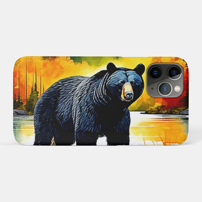 Autumn Black Bear River Design Case-Mate iPhone Case (Back (Horizontal))
