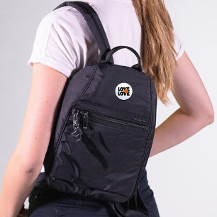 Autumn Black & Orange Print "Love" 3 Cm Round Badge