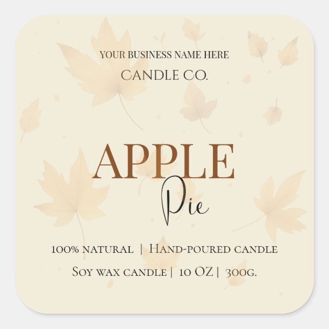 Autumn Blessing Apple Pie | Fall Candle Label  (Front)