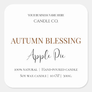 Autumn Blessing Apple Pie | Fall Candle Label