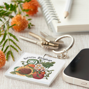 Autumn Blessings Nature Key Ring
