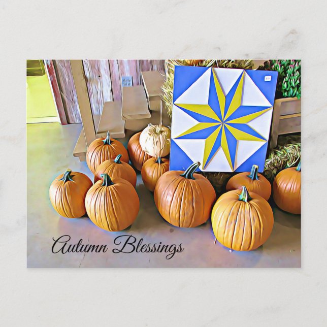 Autumn Blessings Personalised Halloween Postcard (Front)