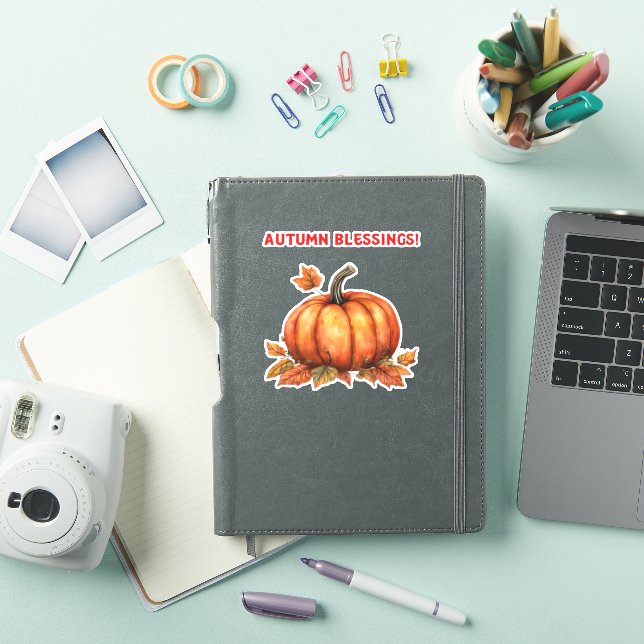 Autumn Blessings Pumpkin with Fall Leaves Classic  (iPad Cover)