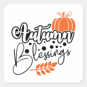 Autumn Blessings Square Sticker