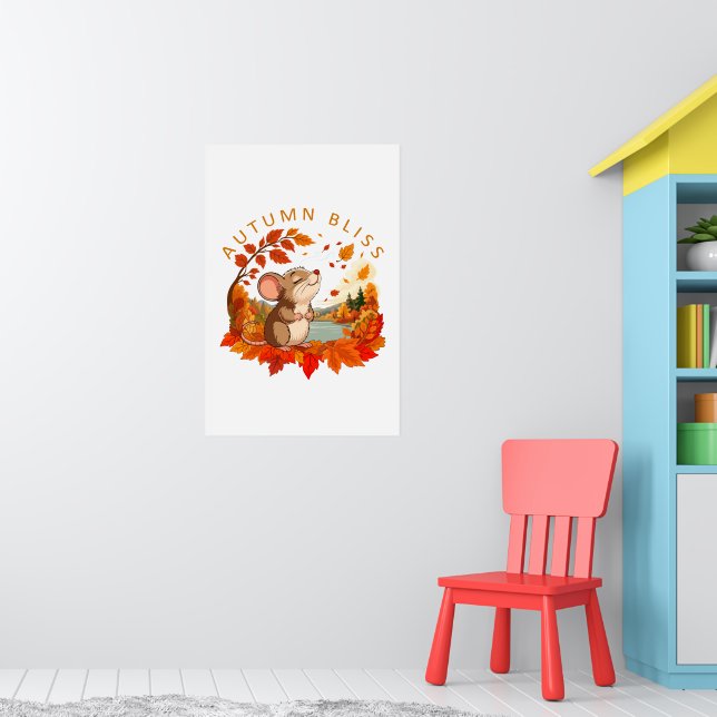 Autumn Bliss Cute Mouse Fall Wall Art  (Nursery 1)