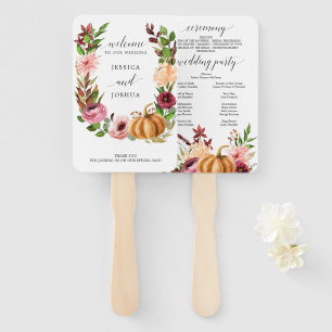 Autumn Bliss Fall Wedding Program Fan