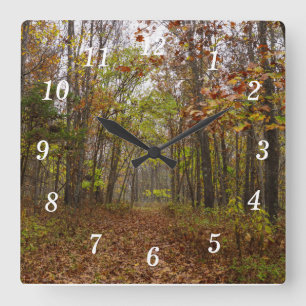 Autumn Bliss Square Wall Clock