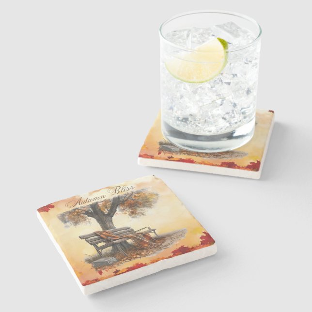 Autumn Bliss Stone Coaster (Side)