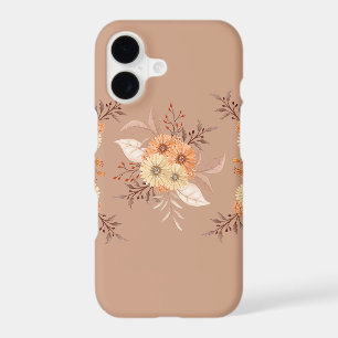 Autumn Bloom – Beige & Orange Floral Art
