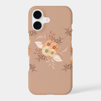 Autumn Bloom – Beige & Orange Floral Art