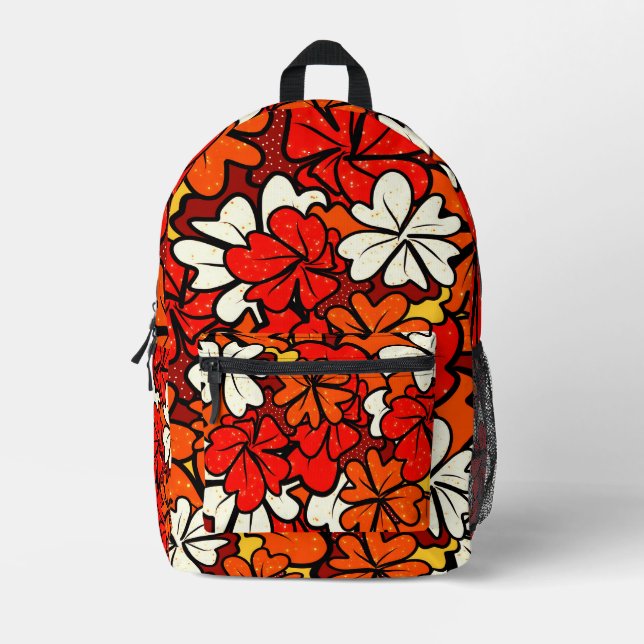 Autumn bloom printed backpack (Front)
