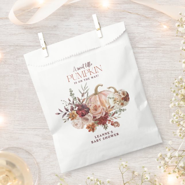 Autumn Blooms 'a little pumpkin' Baby Shower Favour Bags (Clipped)