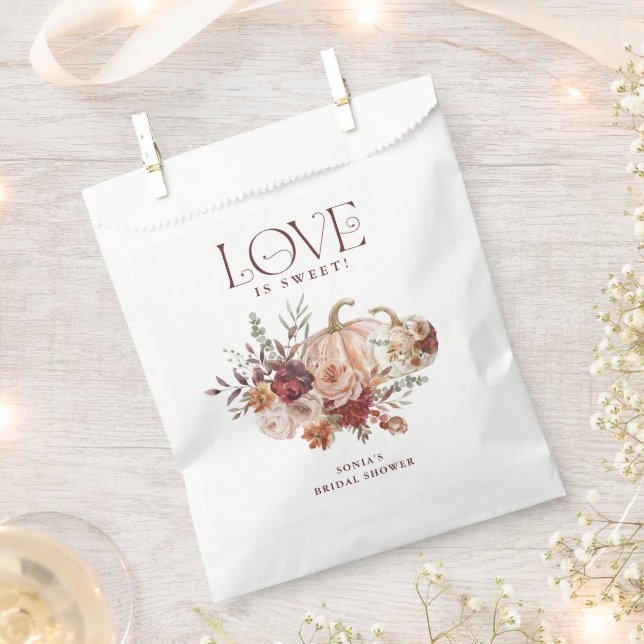 Autumn Blooms 'Love is Sweet' Fall Bridal Shower Favour Bags (Clipped)