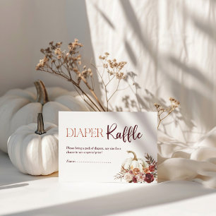 Autumn Blooms Pumpkin Diaper Raffle Enclosure Card