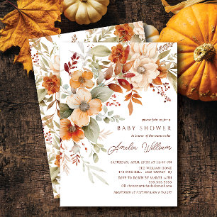 Autumn Blossom Baby Shower Invitation