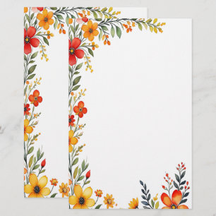 Autumn Blossoms Stationery