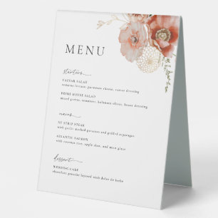 Autumn Bohemian Wedding Tent Menu Sign