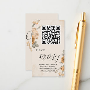 Autumn Boho Blooms Modern Wedding Enclosure Card