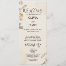 Autumn Boho Blooms | Modern Wedding Programs
