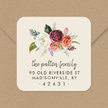 Autumn Boho Blooms Return Address Label<br><div class="desc">Custom return address stickers personalised with your family name and address with a boho watercolor floral bouquet in rustic fall colours. Use the design tools to change the background colour and fonts to further customise your own unique design.</div>