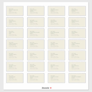 Autumn Boho Deco   Cream Guest Address Label