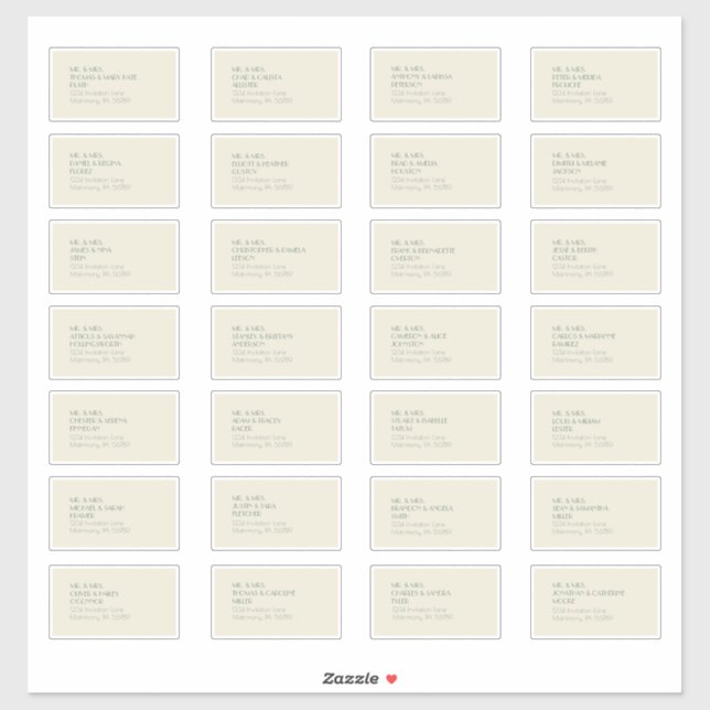 Autumn Boho Deco | Cream Guest Address Label (Sheet)