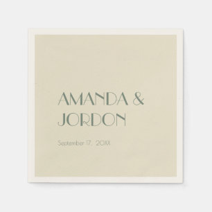 Autumn Boho Deco Cream Wedding Cocktail Napkin