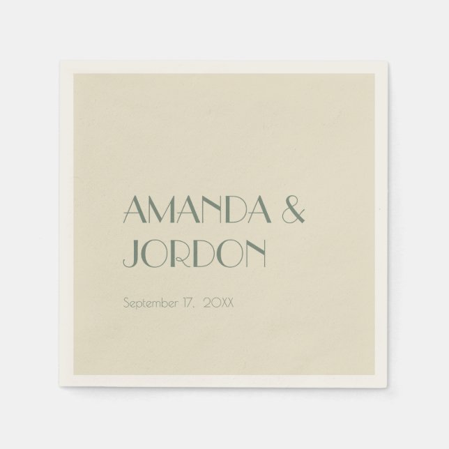 Autumn Boho Deco | Cream Wedding Cocktail Napkin (Front)