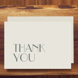 Autumn Boho Deco Cream Wedding Flat Thank You Card