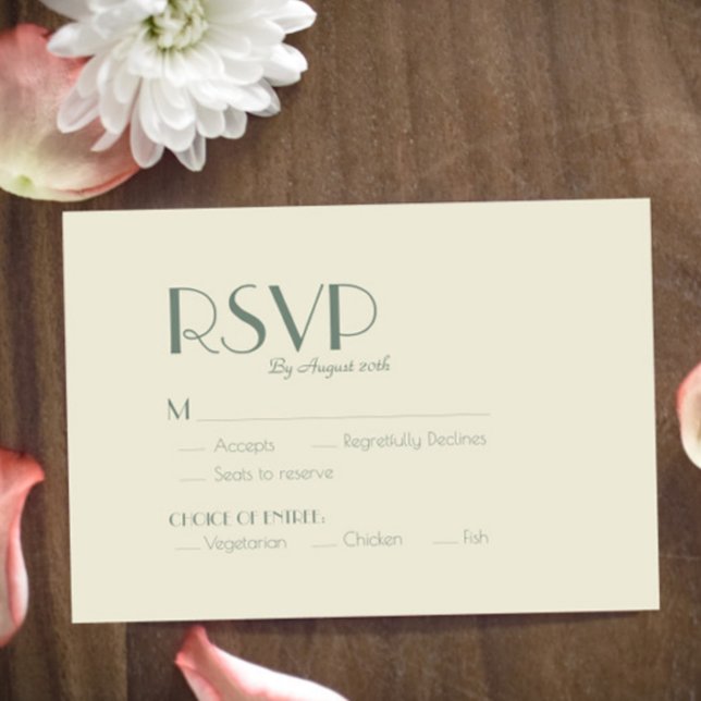 Autumn Boho Deco | Cream Wedding Meal Choice RSVP Card (Creator Uploaded)