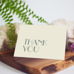 Autumn Boho Deco Cream Wedding Thank You Card