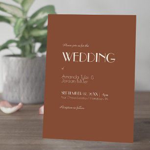 Autumn Boho Deco   Rust All In One Wedding Invitation