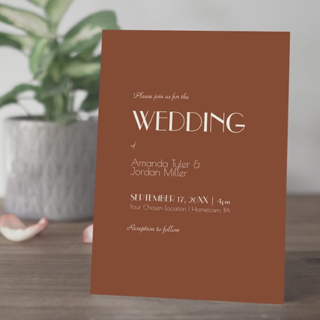 Autumn Boho Deco | Rust All In One Wedding Invitation (Creator Uploaded)