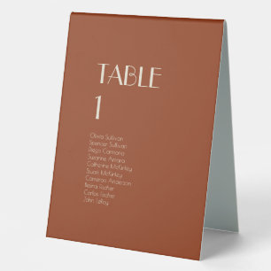 Autumn Boho Deco   Rust guests table tent sign