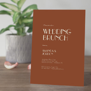 Autumn Boho Deco Rust Wedding Brunch Invitation
