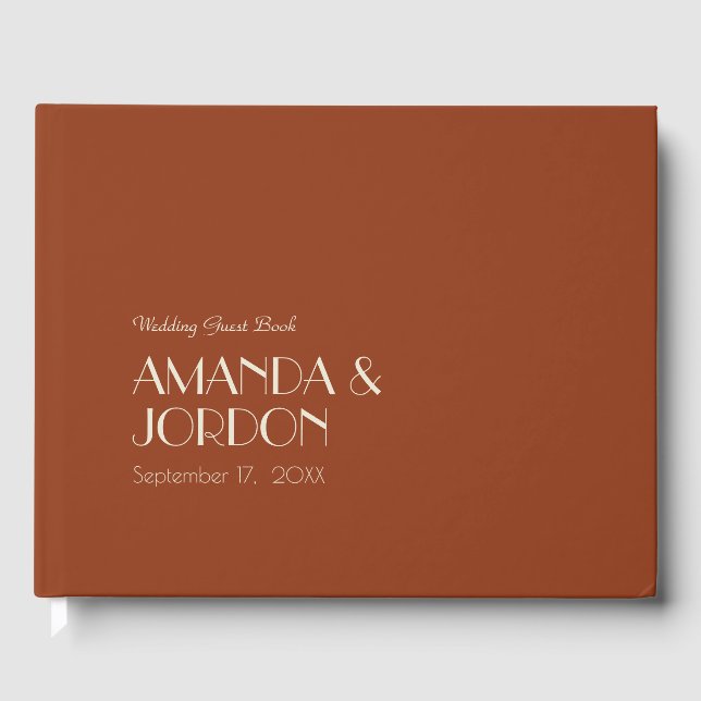Autumn Boho Deco | Rust Wedding Guest Book (Front)