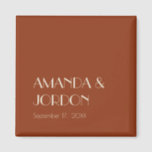 Autumn Boho Deco | Rust Wedding Magnet<br><div class="desc">This Autumn Boho Deco | Rust wedding magnet creates a simple and versatile rustic desert or country western theme for your marriage celebration. With the burnt orange, terracotta, rust, copper color scheme, combined with the plain beige minimalist design, allows for classic mix and match with the other colors in this...</div>